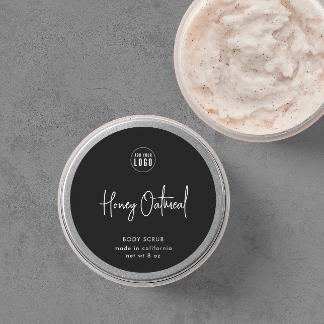 Add Logo Script Custom Colour Minimalist Product Classic Round Sticker (Creator Uploaded)