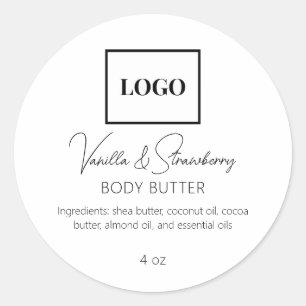 Add Logo Simple Elegant Beauty Industry Classic Round Sticker