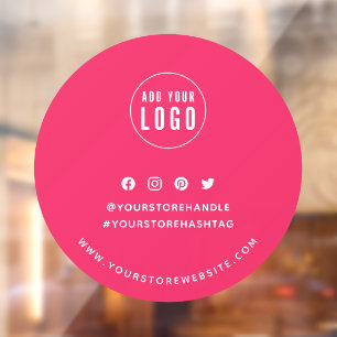 Add Logo Social Media Editable Background Round