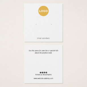Add Logo Stud Earring Display Card