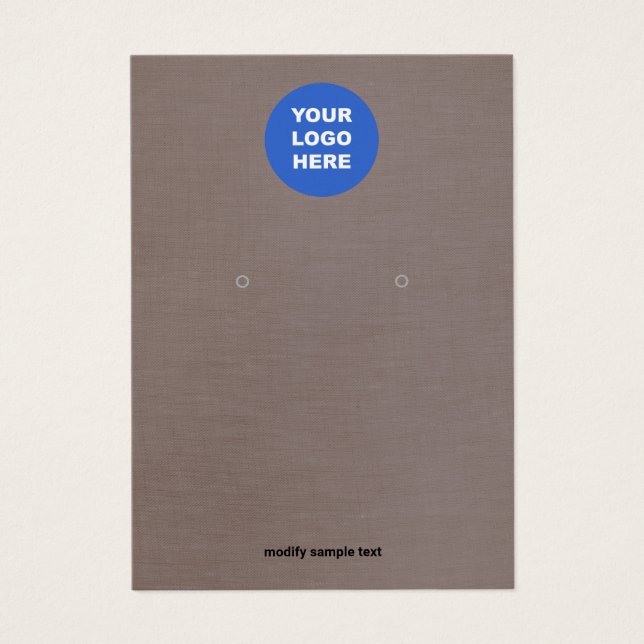 Add Logo Taupe Earring Display Card (Front)
