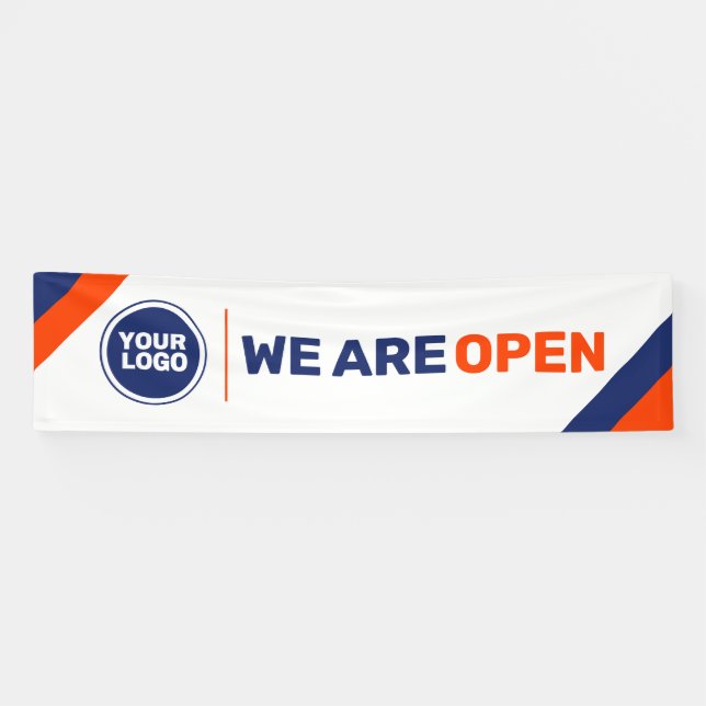 add logo template we are open business banner (Horizontal)