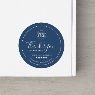 Add Logo Thank You Leave a Review Custom Colour Classic Round Sticker