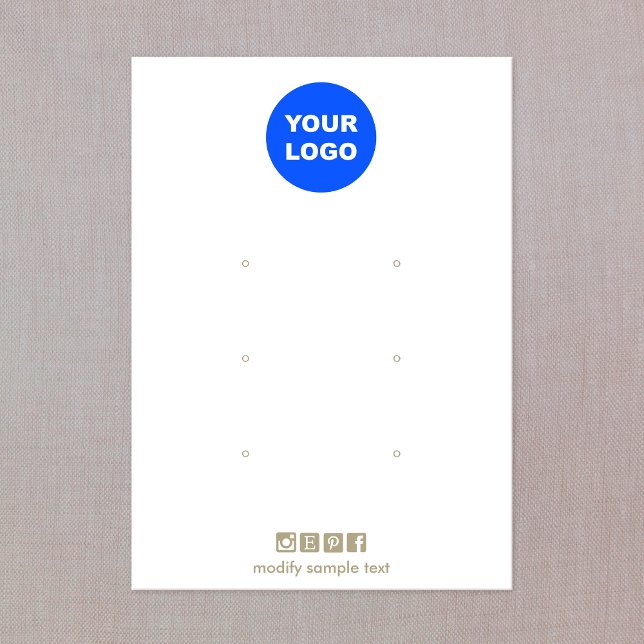 Add Logo Three Hole  Earring Display Card (Creator Uploaded)