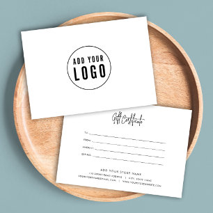 Add Logo Trendy Modern Script Gift Certificate