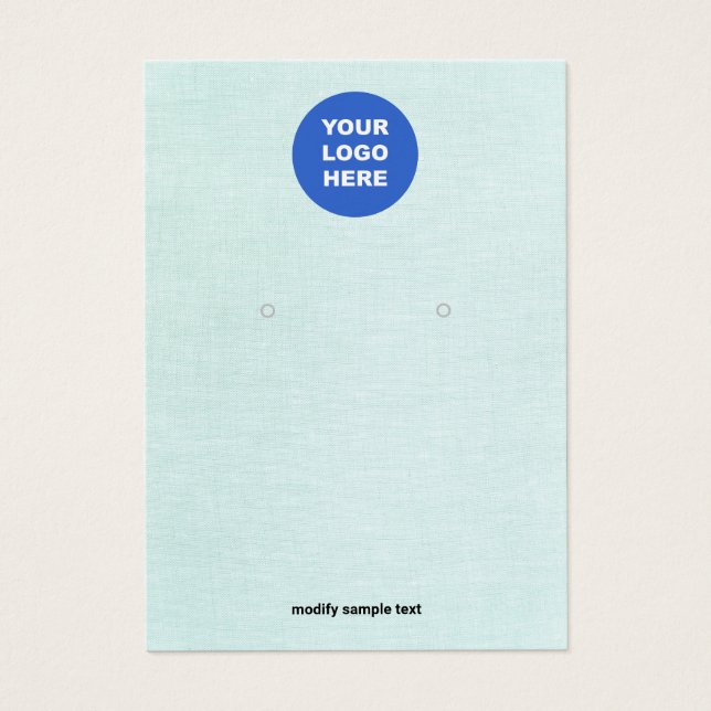 Add Logo Turquoise Linen Earring Display Card (Front)