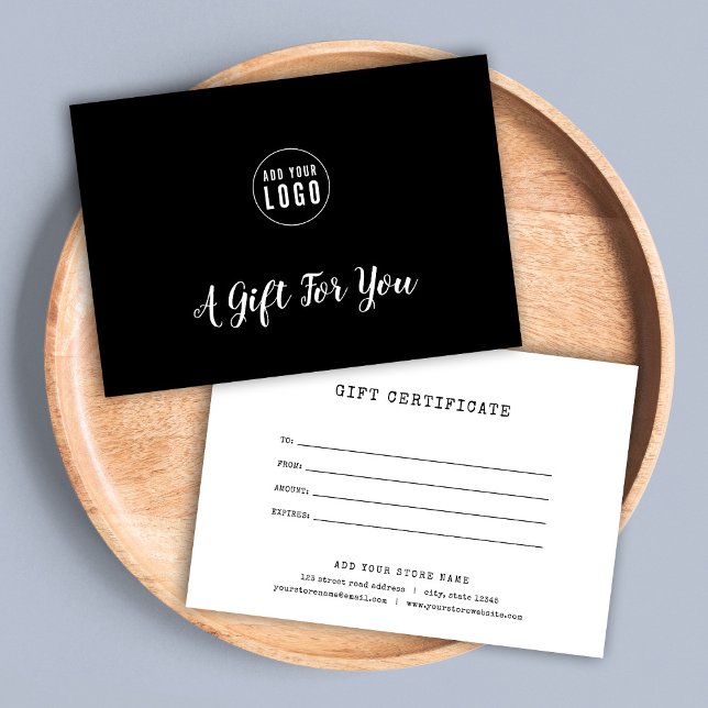 Add Logo Typewriter Custom Colour Gift Certificate (Creator Uploaded)