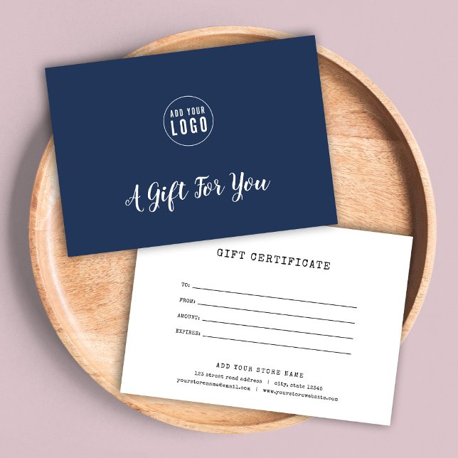 Add Logo Typewriter Custom Colour Gift Certificate (Creator Uploaded)