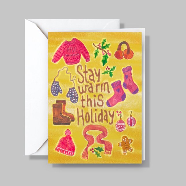 Add Logo Whimsical Warm Cozy Season Business Holiday Card (Creator Uploaded)
