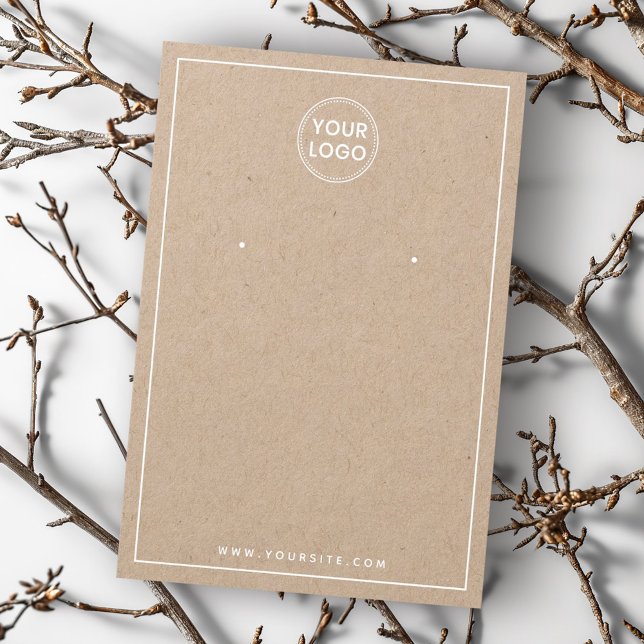 Add logo white border Kraft earring display card (Add logo white border Kraft earring display card)