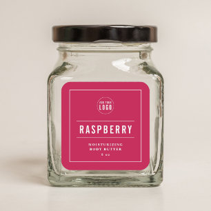 Add Logo White Border & Lines Custom Colours Square Sticker