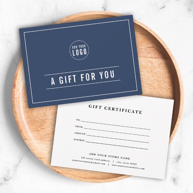 Add Logo White Lines Custom Colour Gift Certificat (Creator Uploaded)