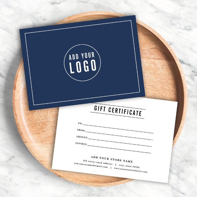 Add Logo White Lines Custom Colour Gift Certificat (Creator Uploaded)