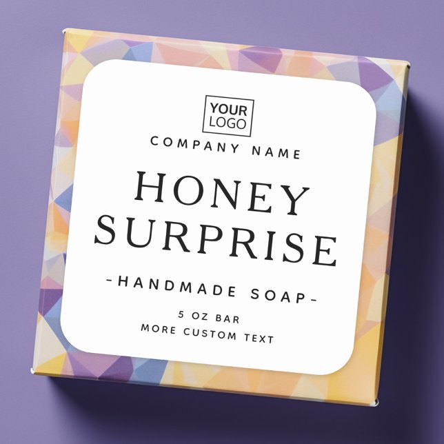 Add logo white or any colour square product labels (Add logo white or any color square product labels)