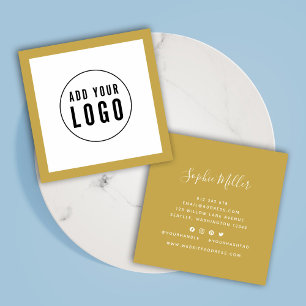 Add Logo with Editable Border Colour Social Media Square Business Card