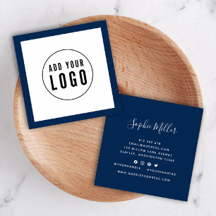 Add Logo with Editable Border Colour Social Media Square Business Card