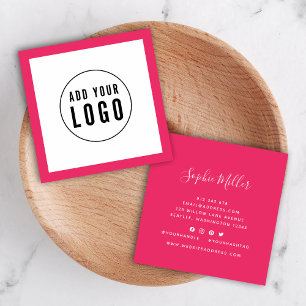 Add Logo with Editable Border Colour Social Media Square Business Card