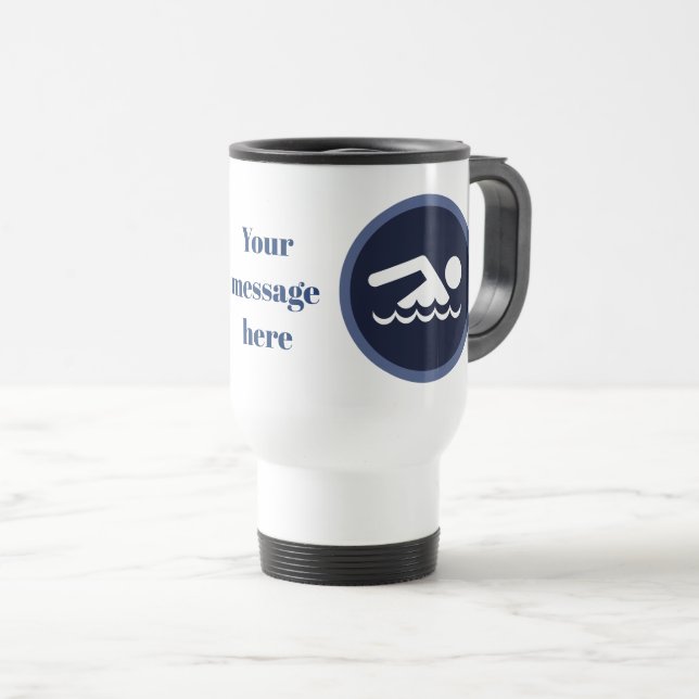 add message swimming sports circle mug (Front Right)