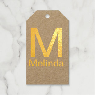 Add monogram simple minimal text name details gift tags