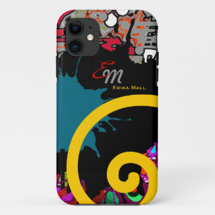 add name abstraction art iPhone 11 case