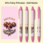 Add Name, Afro Fairy Princess Dancing on Pink Black Ink Pen<br><div class="desc">Add the Name,    Change to your own details. See my store for lots more great Pens</div>