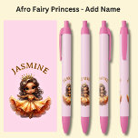 Add Name, Afro Fairy Princess on Pink Black Ink Pen<br><div class="desc">Add the Name,    Change to your own details. See my store for lots more great Pens</div>