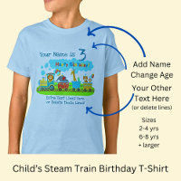 Add Name Age Change ALL Text Steam Train Birthday