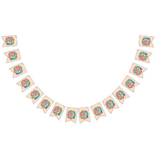 Add Name Age Pink Mermaid Blue Tail Birthday Party Bunting