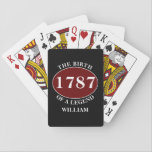 Add Name And Year Birthday Black Playing Cards<br><div class="desc">Make your next game night a personalised one with these custom playing cards! Featuring a black and red design, each card features a personalised name and date. Perfect for birthday gifts or anniversary presents, these cards are the perfect way to evoke nostalgia no matter how far apart you are. Get...</div>