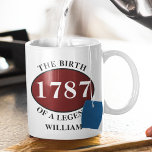 Add Name and Year Birthday Coffee Mug<br><div class="desc">Get ready to celebrate the birthday of a lifetime with this coffee mug from the The Celebration Store. This unique mug allows you to create a one-of-a-kind design, you can personalise the design with a monogram name and year. Let your loved ones know how much you care, this mug is...</div>