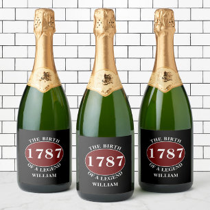 Add Name And Year Birthday Sparkling Wine Label