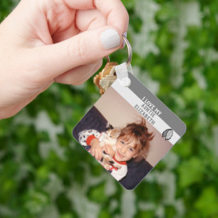Add name auntie double sided leaves grey key ring
