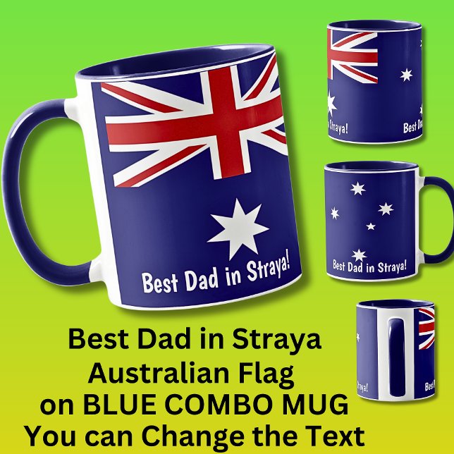 Add Name Best Dad Australian Flag on Blue Combo Mug (Creator Uploaded)