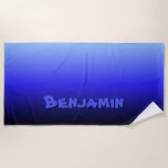 Add Name, Blue Colours Gradient Beach Towel<br><div class="desc">Blue Colours Gradient  Background  - add the name you want,  or blank to delete - - See more great beach towels in my store.</div>