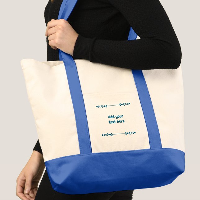 Add name blue text tote bag (Creator Uploaded)