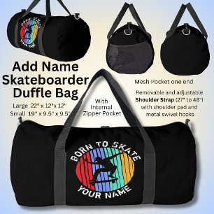 Add Name Change All Text Born To Skate Skateboard Duffle Bag