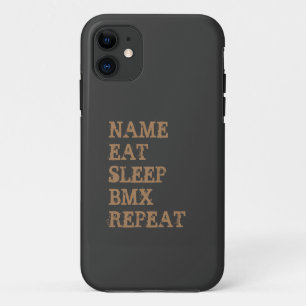 Add Name Change ALL Text Eat Sleep BMX Repeat Case-Mate iPhone Case
