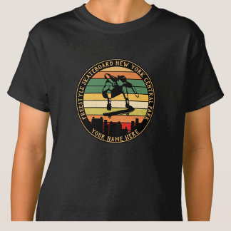 Add Name Change ALL Text Freestyle Skateboard      T-Shirt