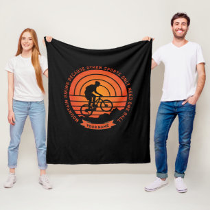 Add Name Change All Text Mountain Bike One Ball    Fleece Blanket