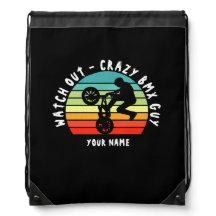 Add Name Change ALL Text Watch Out Crazy BMX Guy