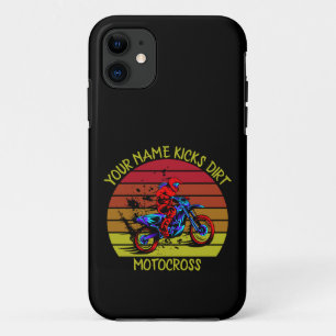 Add Name, Change ANY Text, Kicks Dirt Motocross  Case-Mate iPhone Case