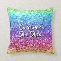 Add Name Change Any Text She Shed Sparkle Rainbow