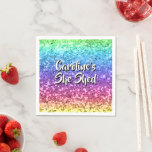 Add Name Change Any Text She Shed Sparkle Rainbow  Napkin<br><div class="desc">Add the Name & Text you want to this great She Shed Design - See my store for more great She Shed Gifts.</div>