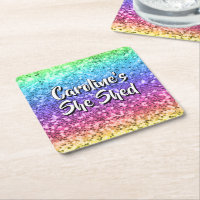 Add Name Change Any Text She Shed Sparkle Rainbow 