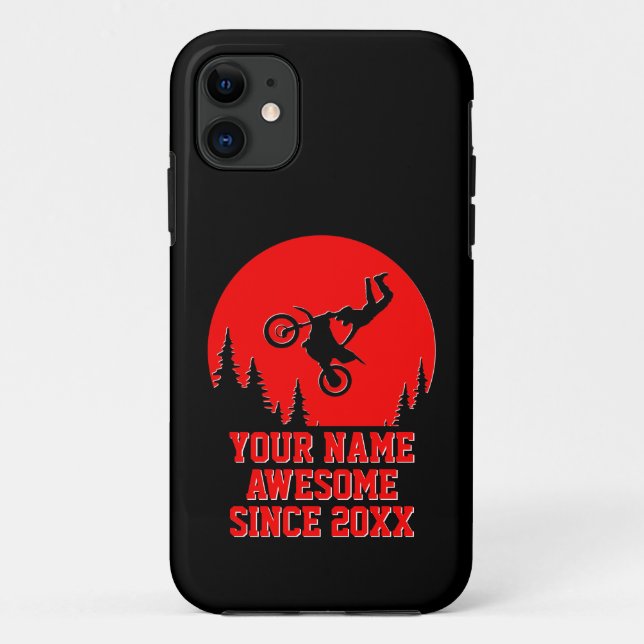 Add Name Change Text Awesome Since 20xx Dirt Bike  Case-Mate iPhone Case (Back)