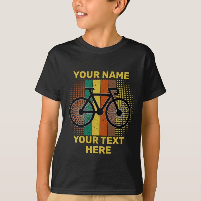 Add Name Change Text  Bicycle          T-Shirt (Front)
