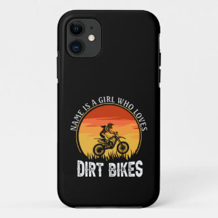 Add Name Change Text Is A Girl Who Loves Dirt Bike Case-Mate iPhone Case
