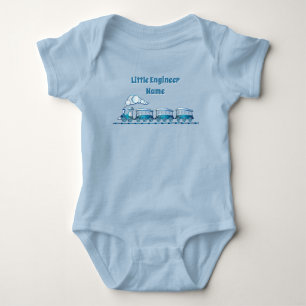 Add Name Change Text Little Engineer Baby Blue Bodysuit