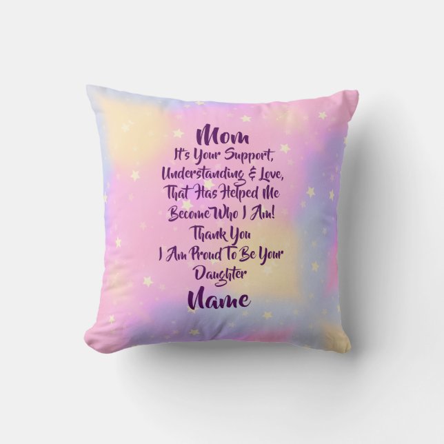 Add Name Change Text Thank You Mum Mother's Day Cushion (Front)