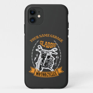 Add Name Change Top Text Line, Classic Motorcycles Case-Mate iPhone Case